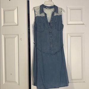 Charlotte Russe denim dress w/ white lace back